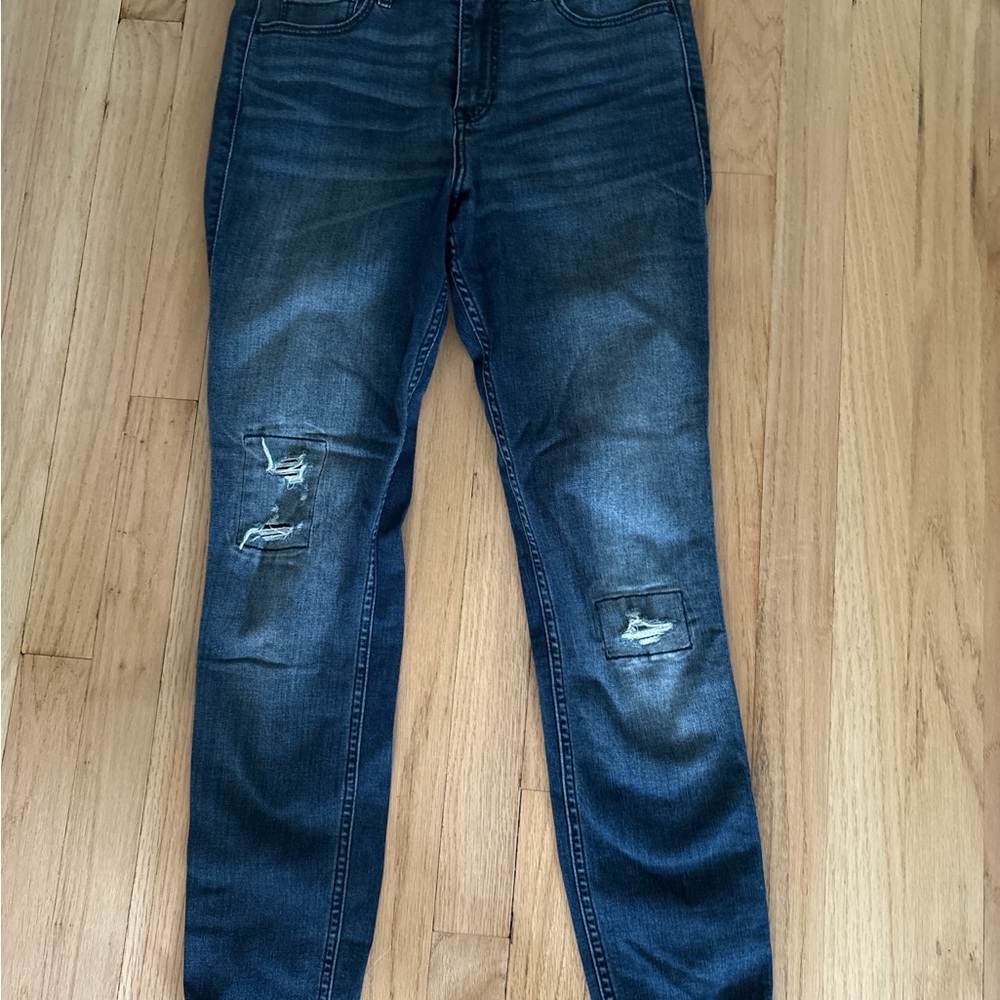 Hollister Blue Skinny Jeans with Vintage Fading
